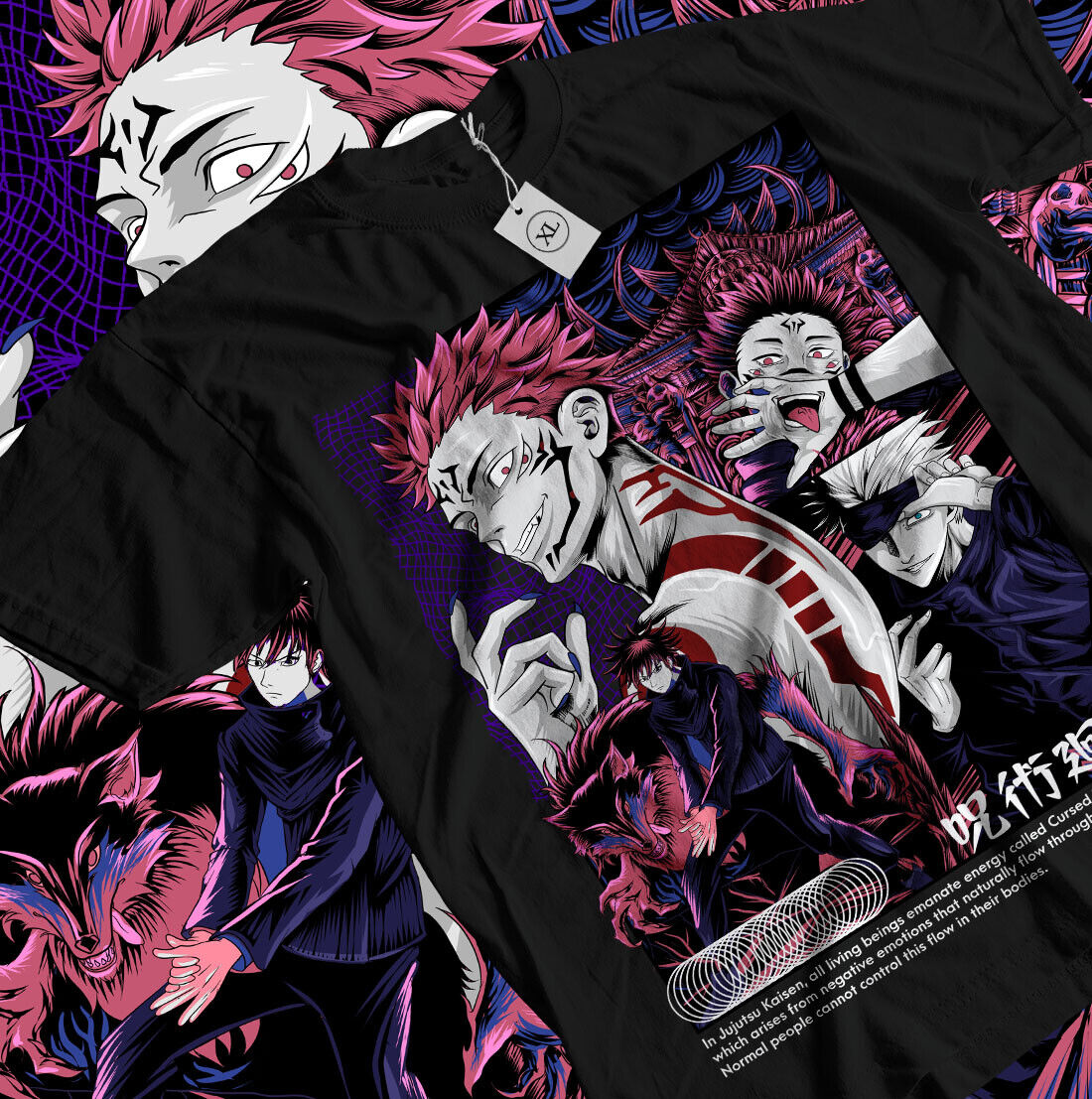 Jjk Anime Merchandise - เสื้อยืด ryomen sukuna jujustu Kaisen jjk