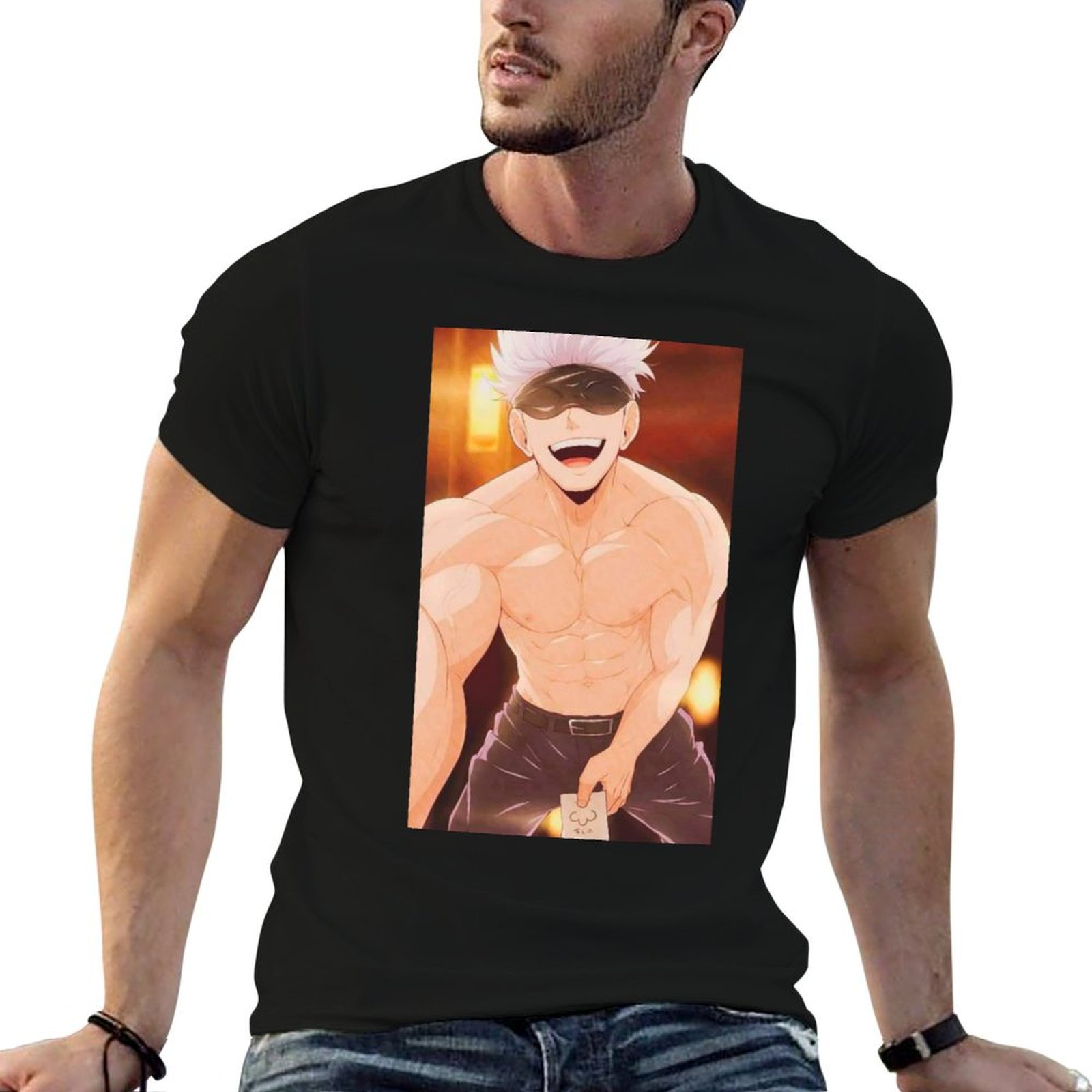 Anime Merchandise For Men - โกโจ ซาโตรุ สินค้าของที่ระลึก เสื้อยืด เสื้อยืดสำหรับผู้ชาย เสื้อยืดกราฟิก