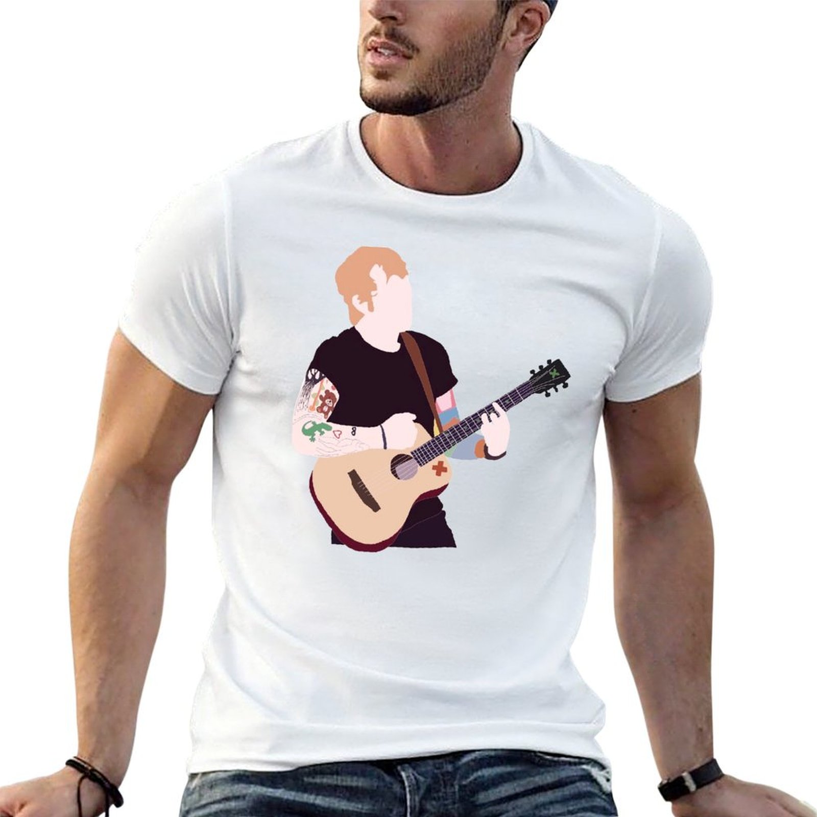 Anime Merchandise For Men - สินค้าอย่างเป็นทางการของเอ็ด เชียร์แรน เสื้อยืดผ้าฝ้าย แพ็คเสื้อยืดอนิเมะ เสื้อยืดผ้าฝ้าย 100%