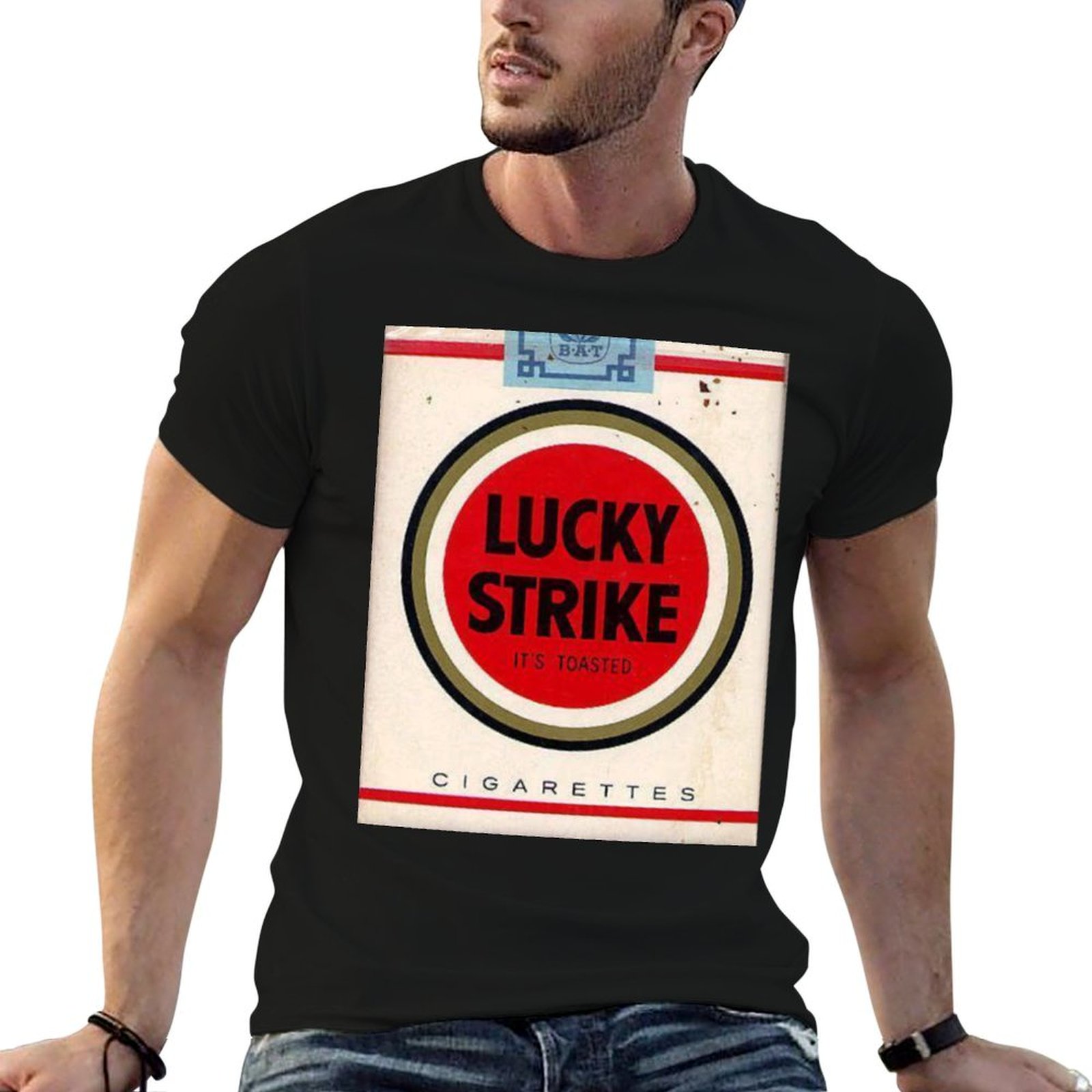 Anime Merchandise For Men - สินค้าขายดี เสื้อยืดลัคกี้สไตรค์ เสื้อยืดผู้ชาย เสื้อยืดลายกราฟิกอนิเมะ เสื้อยืดโอเวอร์ไซส์