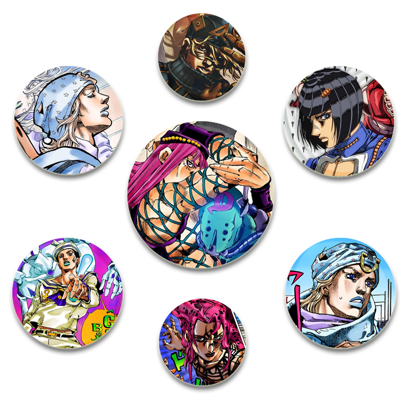 Jjk Anime Merchandise - 32/44/58 มม.ผจญภัย JoJo Bizarre อะนิเมะ Pins