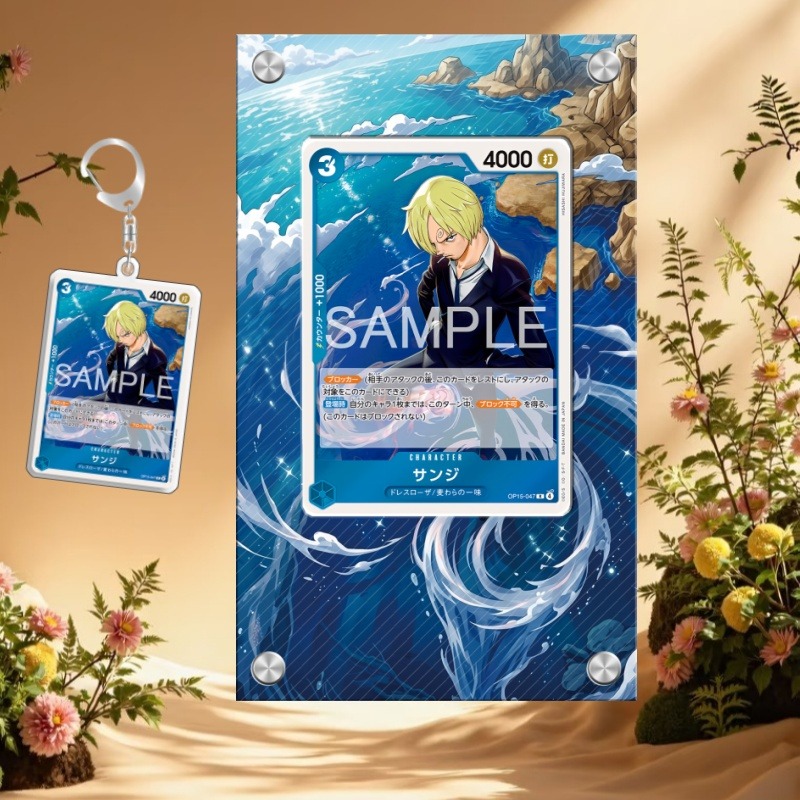 Anime Merchandise From Japan - กล่องอะคริลิคสำหรับใส่การ์ดวันพีซ ซันจิ ของสะสมเกมอนิเมะ พวงกุญแจ PTCG ของที่ระลึกอนิเมะ