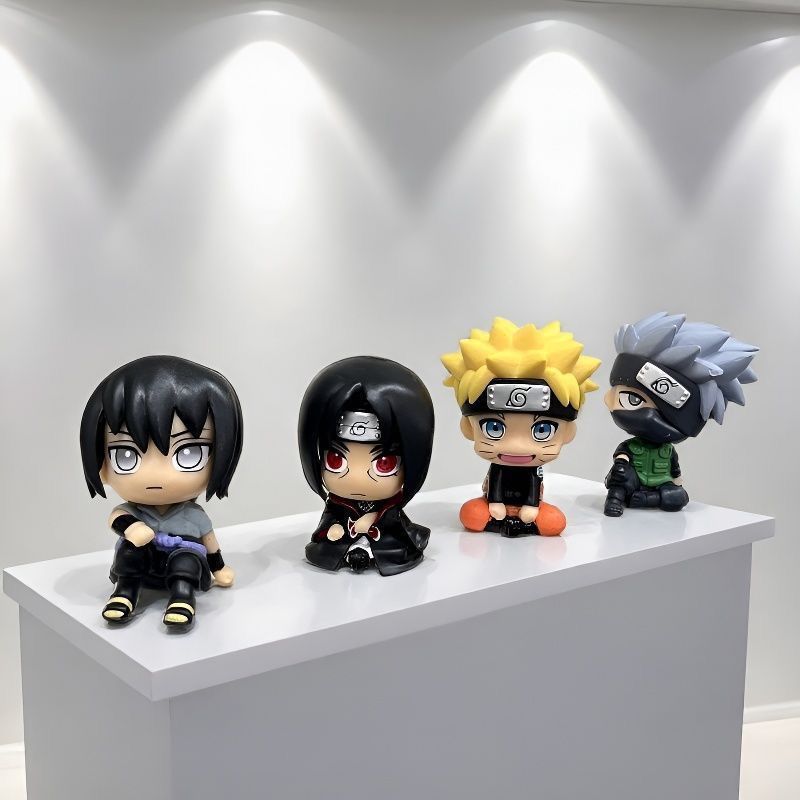 Cute Anime Merchandise - โมเดลฟิกเกอร์การ์ตูนนารูโตะน่ารักแบบคาวาอี้ 2 มิติ ตุ๊กตาจิ๋ว ตกแต่งรถยนต์ ของตกแต่งโต๊ะทำงาน