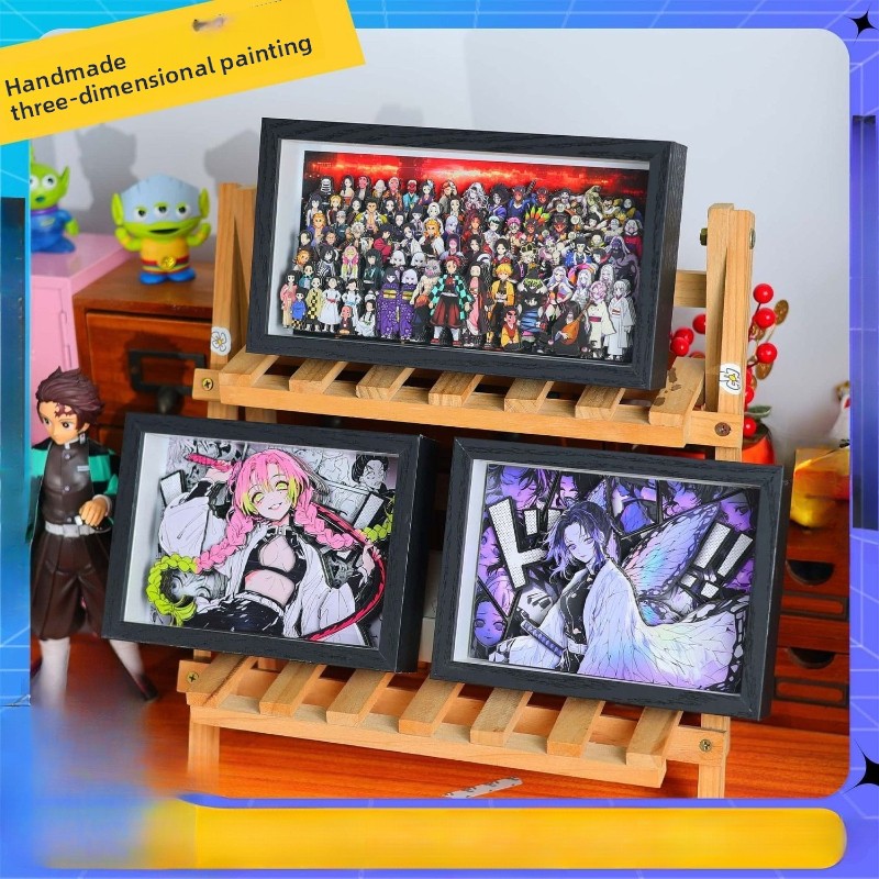 Cute Anime Merchandise - สินค้าอนิเมะดาบพิฆาตอสูร การ์ตูนน่ารัก ชุดครอบครัว ของตกแต่งโต๊ะทำงานเด็กชายและเด็กหญิง ฟิกเกอร์ ภาพ