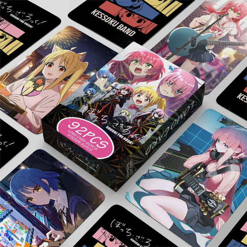 Sticker Sheet Set - การ์ดโลโม่ลายการ์ตูนพิมพ์ HD 92 แผ่น แบบสองด้าน ชุดการ์ดภาพขนาดเล็กพร้อมสติกเกอร์