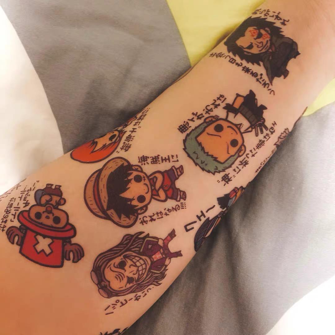 Sticker Sheet Set - ชุดสติ๊กเกอร์แทททูชั่วคราวใหม่ 18 แผ่น ลายการ์ตูนวันพีซ ลูฟี่ โซโล