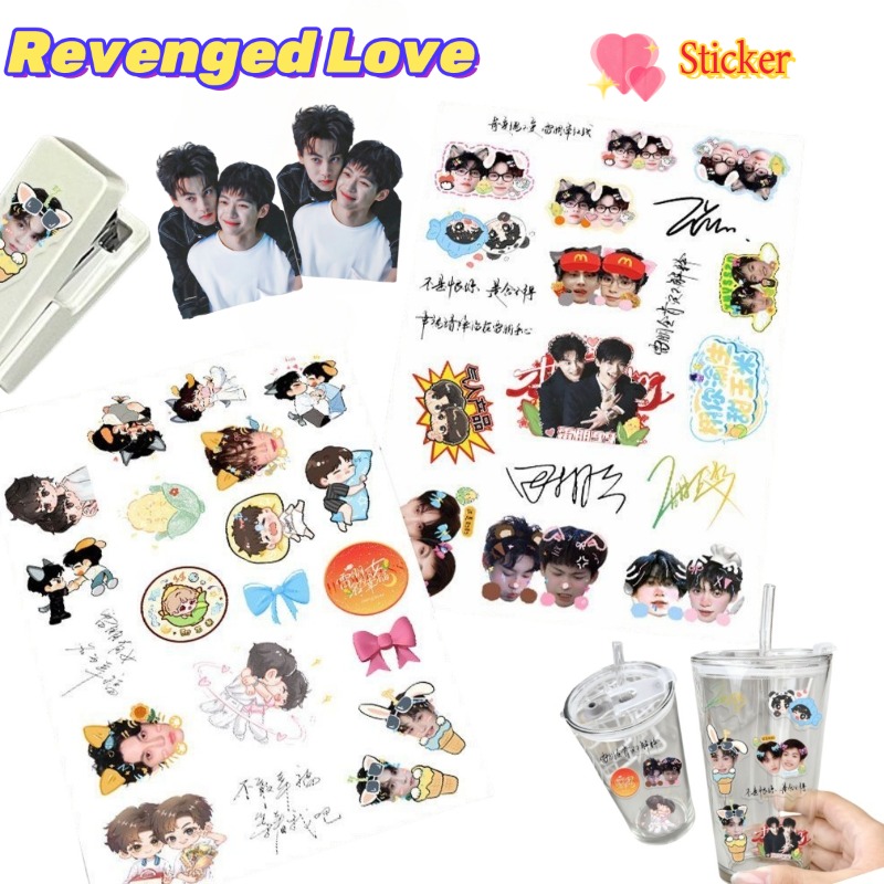 Anime Kingdom Merchandise - สติกเกอร์อนิเมะเรื่องรักล้างแค้น ชิเฉิง วูซัววี สติกเกอร์สองมิติ สำหรับนักเรียน ติดขวดน้ำ